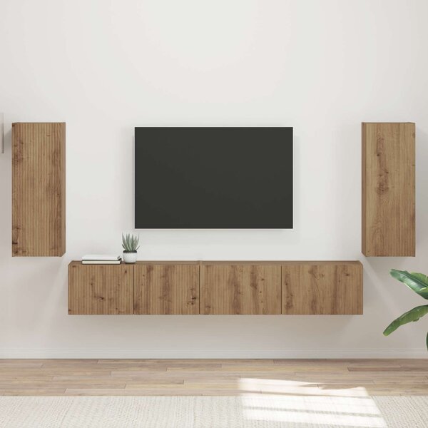 Sestava TV skříněk 4 ks Artisanový dub Kompozitní dřevo 3409167