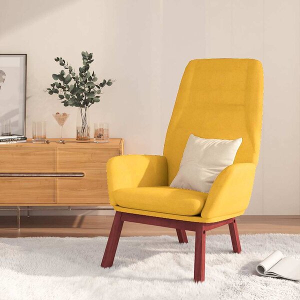 Relaxační křeslo hořčicově žluté textil 341390