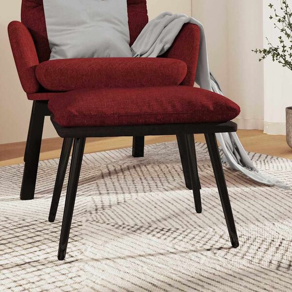 Podnožka vínová 45x29,5x35 cm textil a umělá kůže 341523