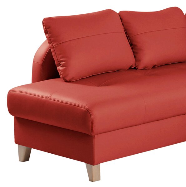 ROHOVÁ SEDAČKA, textil, kůže, červená Livetastic - Sedací soupravy, Online Only