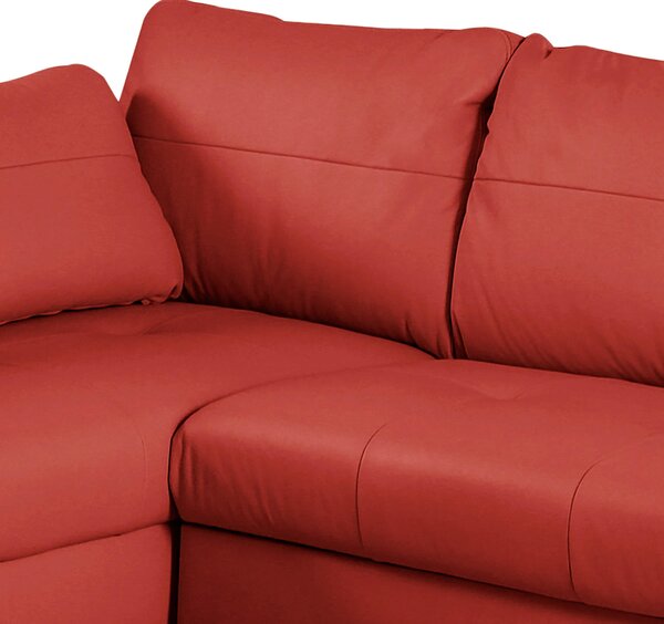 ROHOVÁ SEDAČKA, textil, kůže, červená Livetastic - Sedací soupravy, Online Only