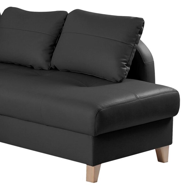 ROHOVÁ SEDAČKA, textil, kůže, černá Livetastic - Sedací soupravy, Online Only