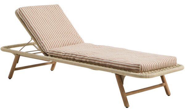 Kave Home Pruhovaný béžovo-bílý polštář na lehátko Dirome 50 x 175 cm