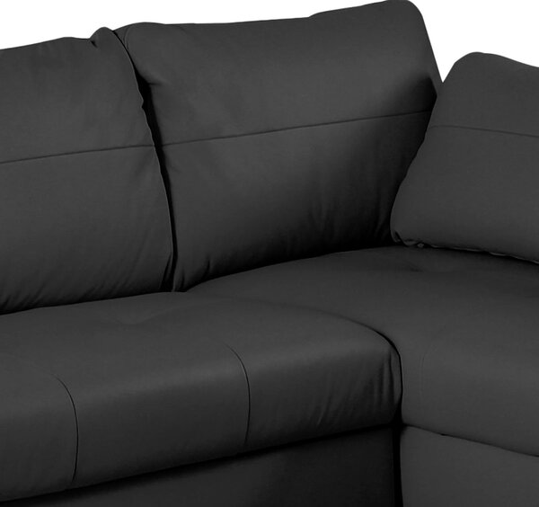 ROHOVÁ SEDAČKA, textil, kůže, černá Livetastic - Sedací soupravy, Online Only