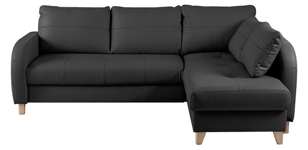 ROHOVÁ SEDAČKA, textil, kůže, černá Livetastic - Sedací soupravy, Online Only