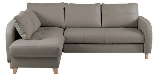 ROHOVÁ SEDAČKA, textil, kůže, jílová barva Livetastic - Sedací soupravy, Online Only