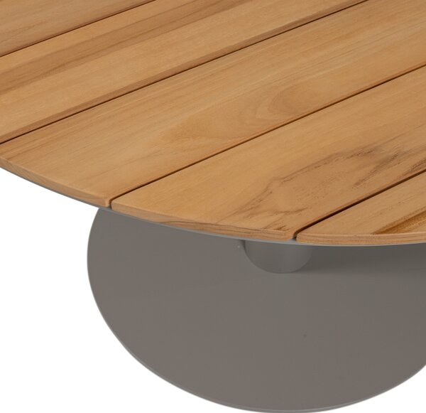 WOOOD Dřevěný zahradní stůl Vela ø 122 cm s béžovou kovovou podnoží