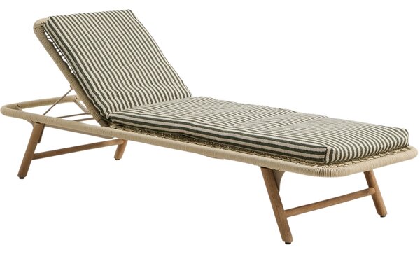 Kave Home Pruhovaný zeleno-bílý polštář na lehátko Dirome 50 x 175 cm