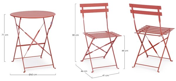 Bizzotto Terakotový skládací zahradní set stolu a dvou židlí Austin