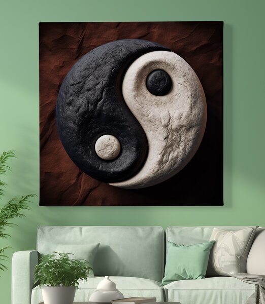 Obraz na plátně - Yin Yang Kameny FeelHappy.cz Rozměr (Šířka/Výška): 40 x 40 cm