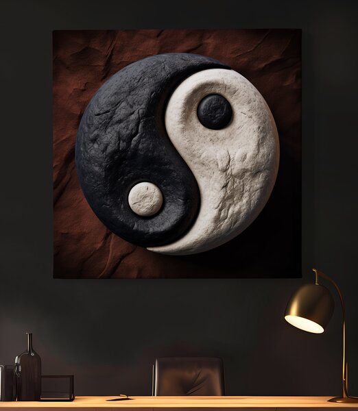 Obraz na plátně - Yin Yang Kameny FeelHappy.cz Rozměr (Šířka/Výška): 40 x 40 cm