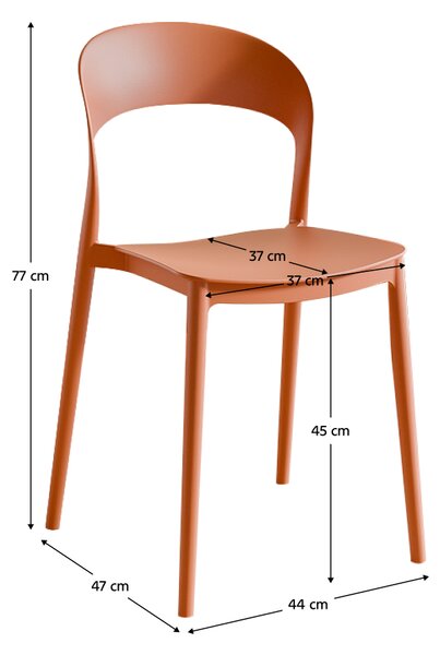 KONDELA Stohovatelná židle, oranžová, RADANA NEW