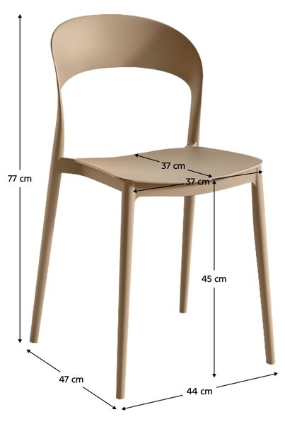 KONDELA Stohovatelná židle, béžová, RADANA NEW