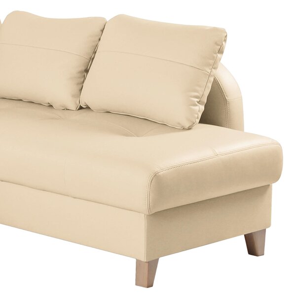 ROHOVÁ SEDAČKA, textil, kůže, béžová Livetastic - Sedací soupravy, Online Only