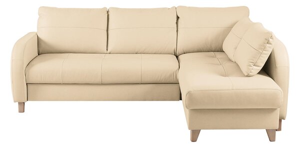 ROHOVÁ SEDAČKA, textil, kůže, béžová Livetastic - Sedací soupravy, Online Only