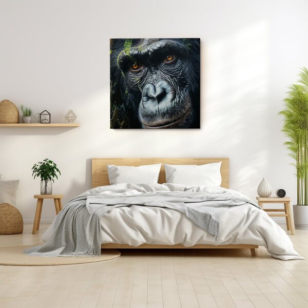 Obraz na plátně - Gorila, Přítel z džungle, Makro portrét, Králové divočiny FeelHappy.cz Rozměr (Šířka/Výška): 40 x 40 cm