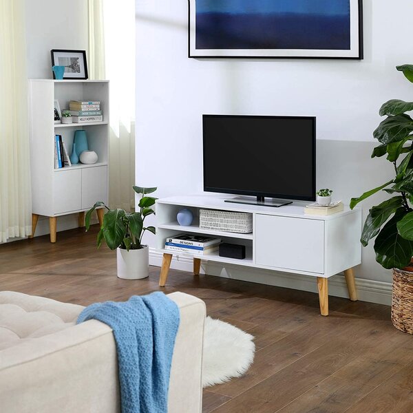 VASAGLE Televizní stolek SCANDI 120 cm bílý