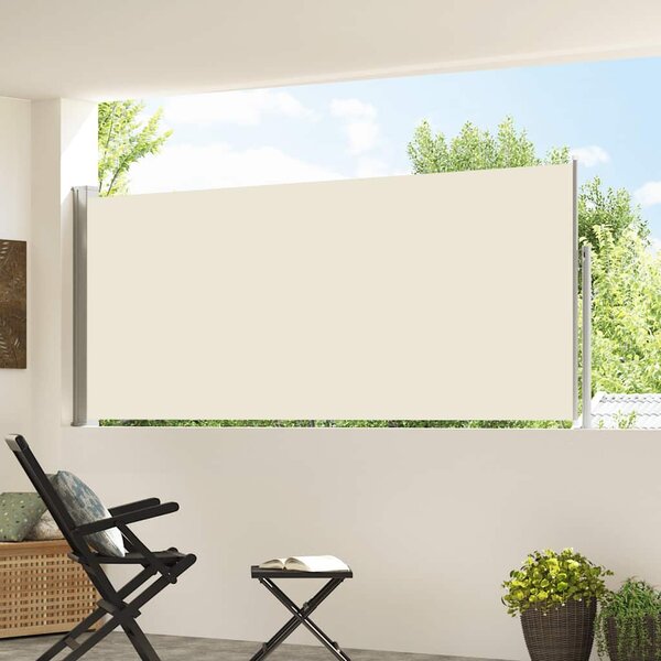 Zatahovací boční markýza / zástěna 117x300 cm krémová