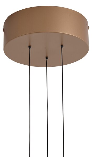 Moderní závěsná lampa bronzová s ořechovým dřevem vč. stmívatelné LED - Smith