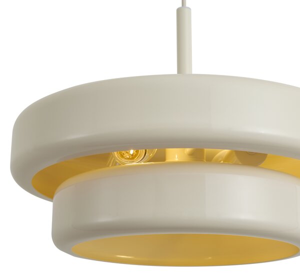 Retro závěsná lampa béžová s kovovým stínidlem - Ophelia