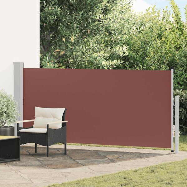 Zatahovací boční markýza / zástěna 140 x 300 cm hnědá
