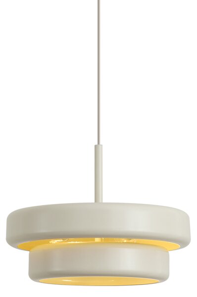 Retro závěsná lampa béžová s kovovým stínidlem - Ophelia