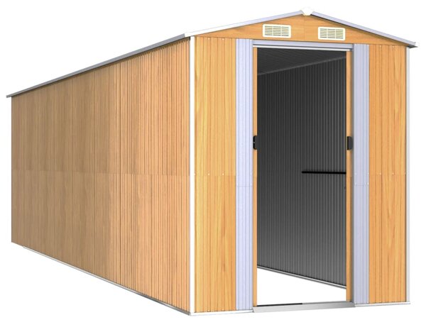 Zahradní kůlna světle hnědá 192x689x223 cm pozinkovaná ocel 3147477