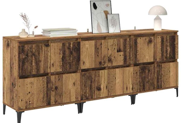 Konzole 3 ks Staré dřevo 60 x 35 x 70 cm Kompozitní dřevo 3415564