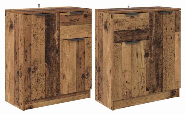Konzole 2 ks Staré dřevo 60 x 30 x 70 cm Kompozitní dřevo 3415566