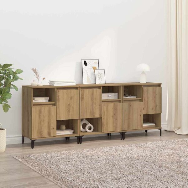 Konzole 3 ks Artisanový dub 60 x 35 x 70 cm Kompozitní dřevo 3415579