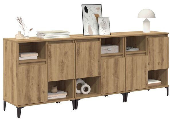 Konzole 3 ks Artisanový dub 60 x 35 x 70 cm Kompozitní dřevo 3415579