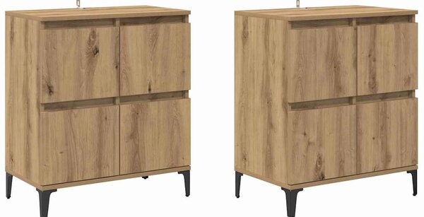 Konzole 2 ks Artisanový dub 60 x 35 x 70 cm Kompozitní dřevo 3415577