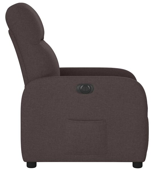Elektrické polohovací křeslo tmavě hnědé textil 3302957