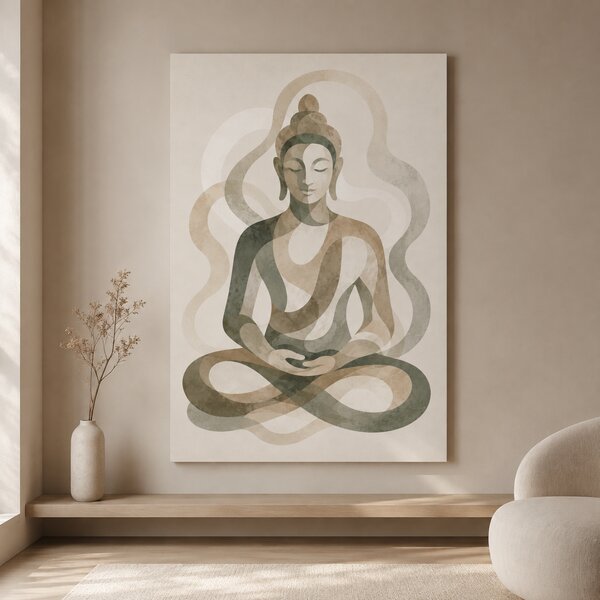 Obraz na plátně - Buddha Jemné spojení FeelHappy.cz Rozměr (Šířka/Výška): 30 x 40 cm