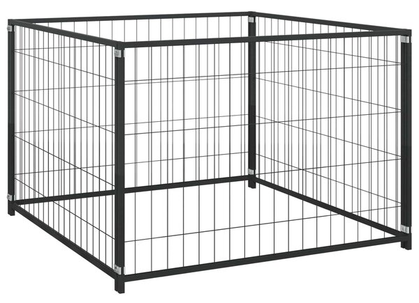 Klec pro zvířata bez dveří Černá 300 x 100 x 70 cm Ocel 150791