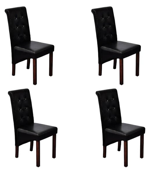 Jídelní židle 4 ks černé umělá kůže 160316