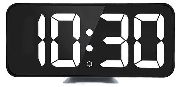 SOLIGHT Digitální hodiny s Bluetooth synchronizací, LED displej, teploměr, budík, černé