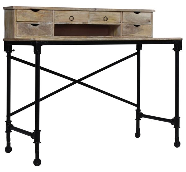 Psací stůl z masivního mangovníku a oceli 110 x 50 x 96 cm 244947