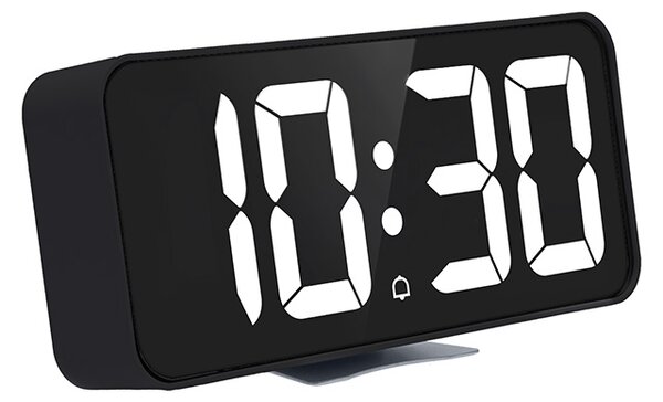 SOLIGHT Digitální hodiny s Bluetooth synchronizací, LED displej, teploměr, budík, černé