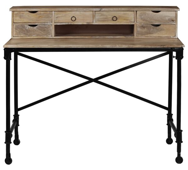 Psací stůl z masivního mangovníku a oceli 110 x 50 x 96 cm 244947