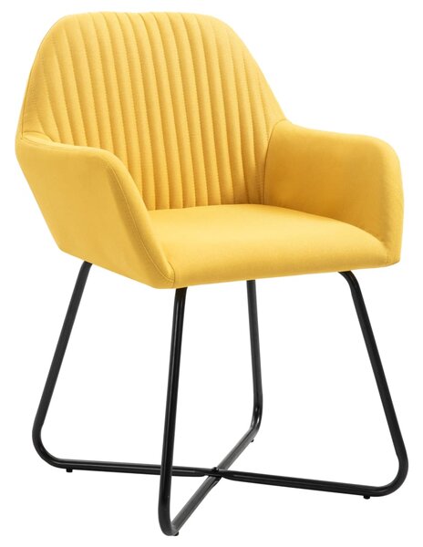 Jídelní židle 4 ks žluté textil 277108