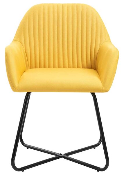 Jídelní židle 4 ks žluté textil 277108