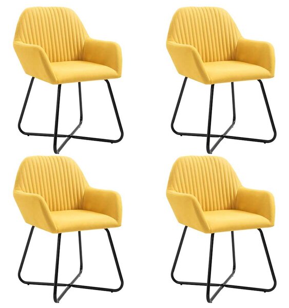 Jídelní židle 4 ks žluté textil 277108