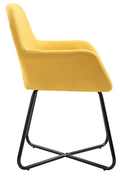 Jídelní židle 4 ks žluté textil 277108