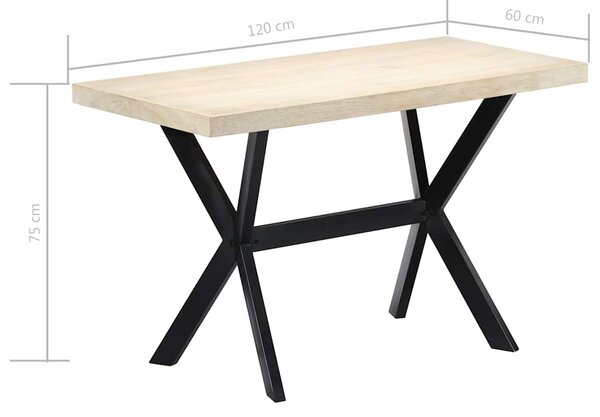 Jídelní stůl bílý 120 x 60 x 75 cm masivní mangovníkové dřevo 247442
