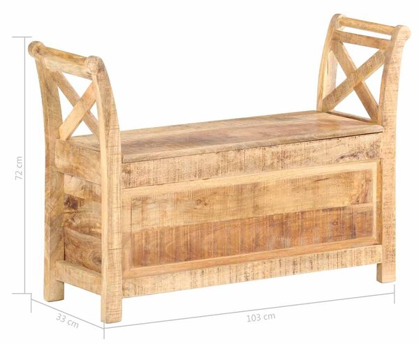 Lavice do předsíně 103 x 33 x 72 cm masivní mangovníkové dřevo 285904