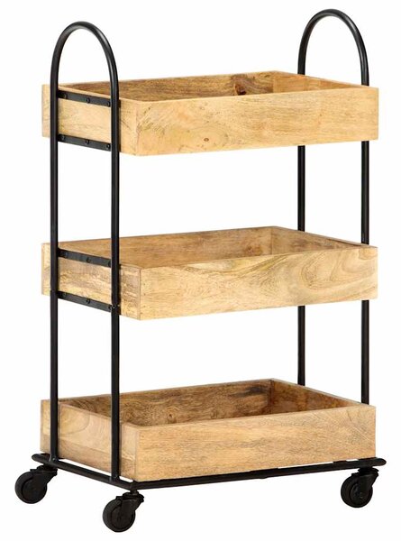 Kuchyňský vozík 3patrový 46 x 30 x 76 cm masivní mangovník 289093
