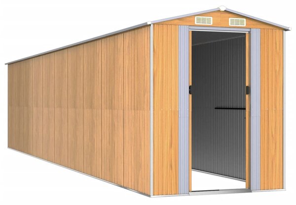 Zahradní kůlna světle hnědá 192x855x223 cm pozinkovaná ocel 3147479
