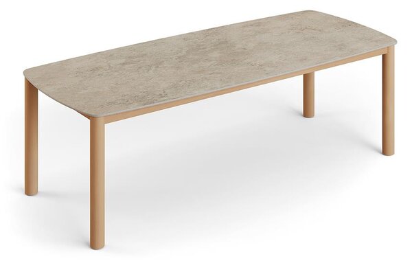Jati Kebon Jídelní stůl Benoa, Jati Kebon, obdélníkový 240x100 cm, rám teak, deska keramika 12mm dekor Chianca