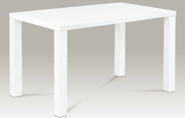 Jídelní stůl 120x80x76 cm, vysoký lesk bílý